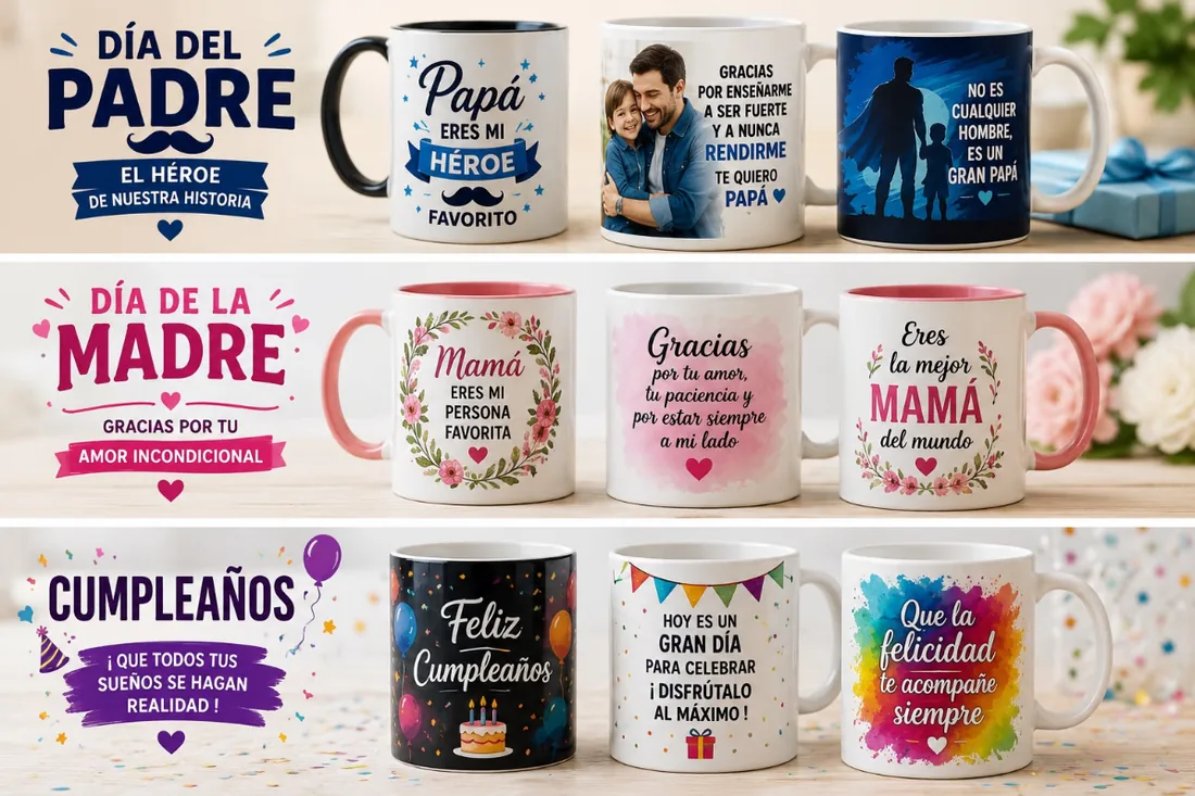 Mugs personalizados para Día del Padre, Día de la Madre y cumpleaños en el Quindío